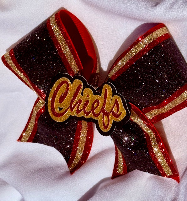 Custom Glitter Team Spirit Cheer Bow – Handmade & Personalized