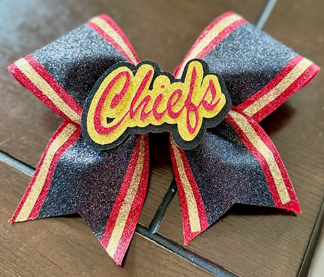 Custom Glitter Team Spirit Cheer Bow – Handmade & Personalized
