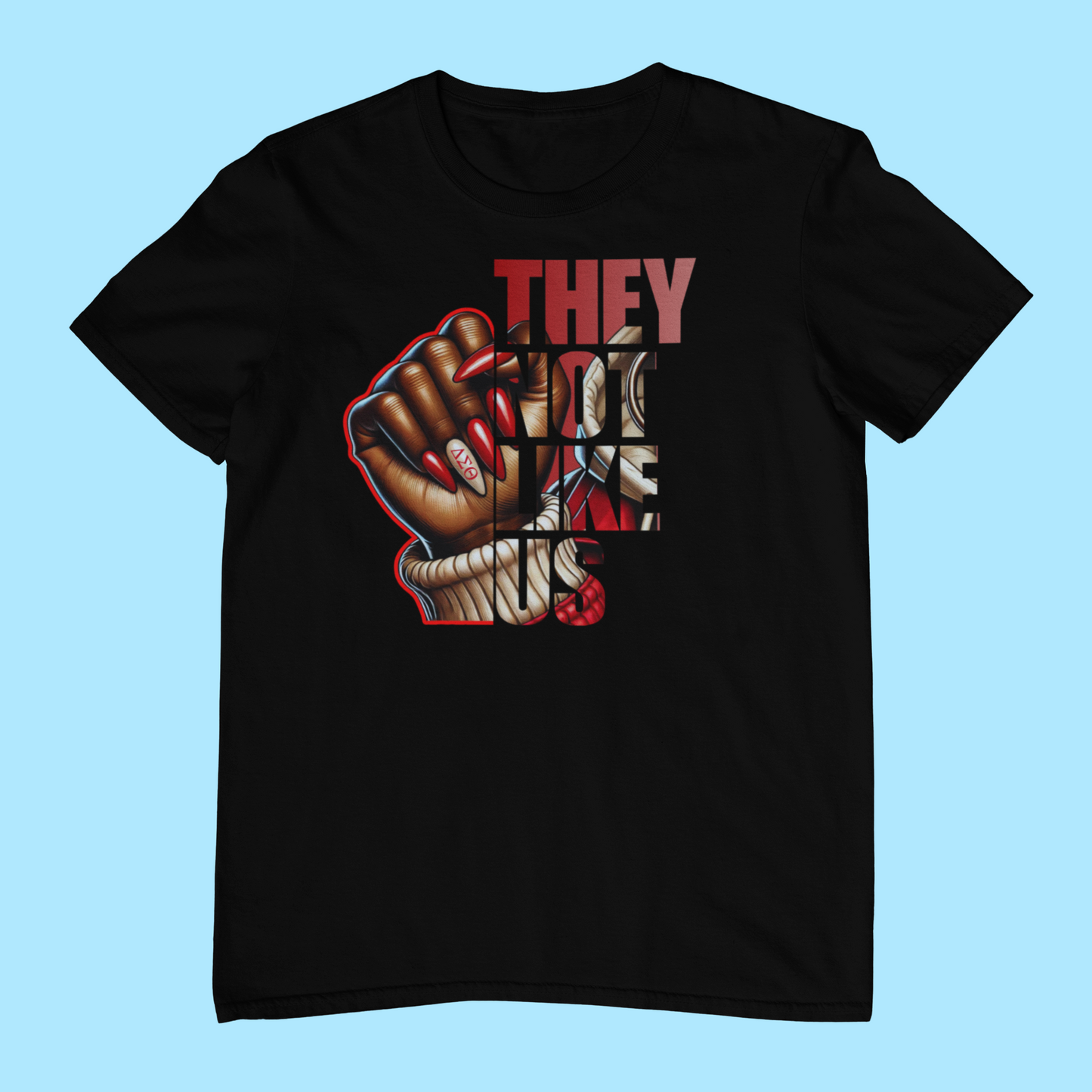 They Not Like Us Graphic Tee – Delta Inspired Fist Shirt – Unisex Cotton T-Shirt