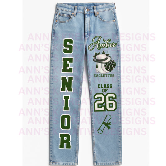 Senior Spirit Denim Jeans (Customization  Only) | Class of 2026 | School Spirit Wear