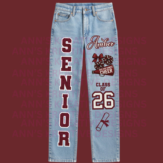 Senior Spirit Denim Jeans (Customization  Only) | Class of 2026 | School Spirit Wear