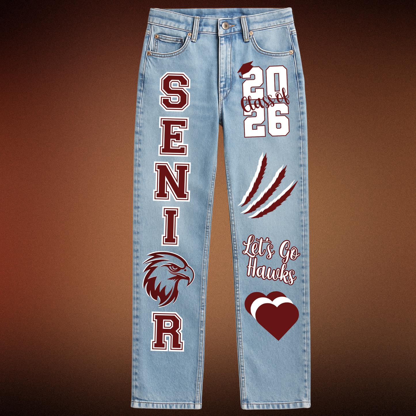 Senior Spirit Denim Jeans (Customization Only) | Class of 2026 | School Spirit Wear