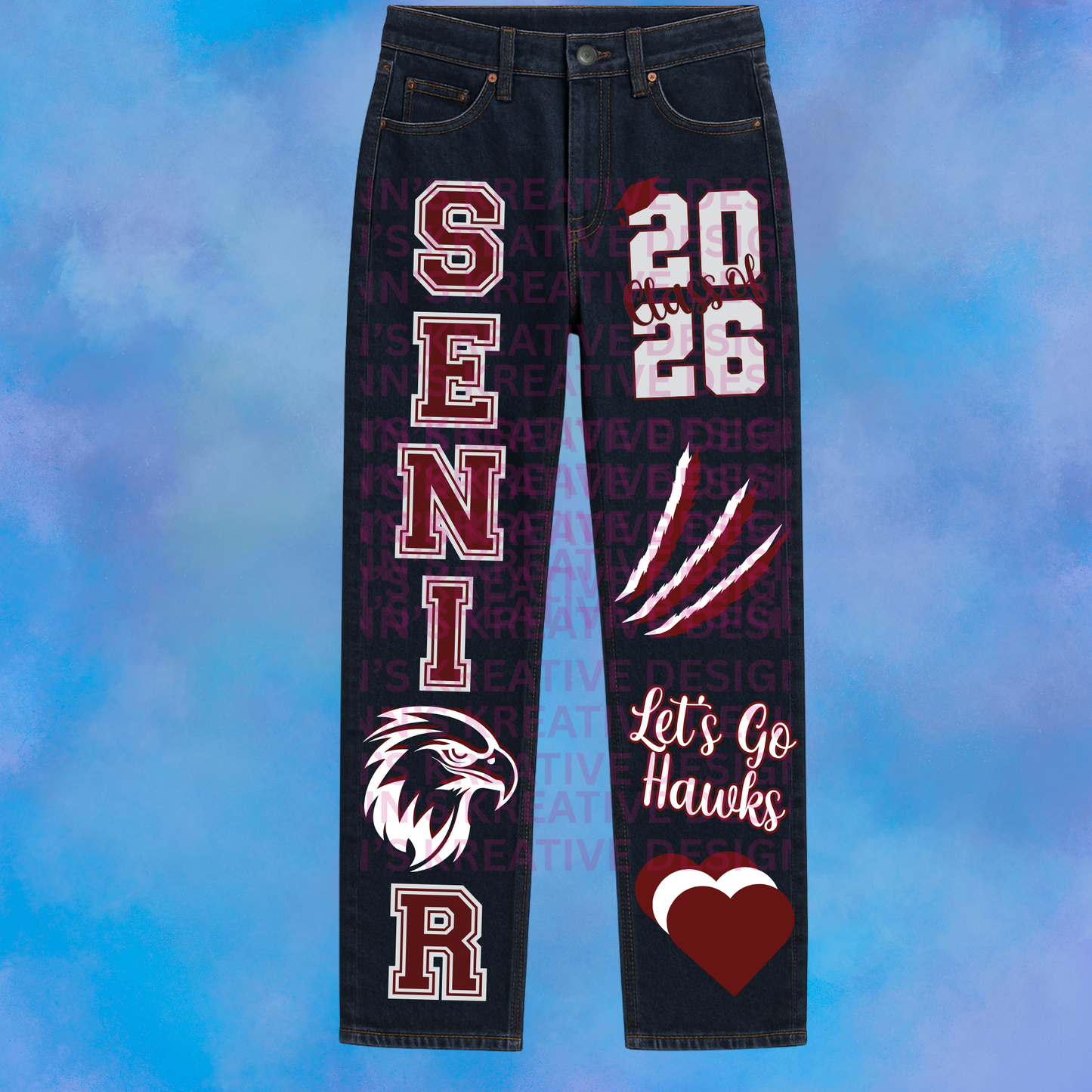 Senior Spirit Denim Jeans (Customization Only) | Class of 2026 | School Spirit Wear