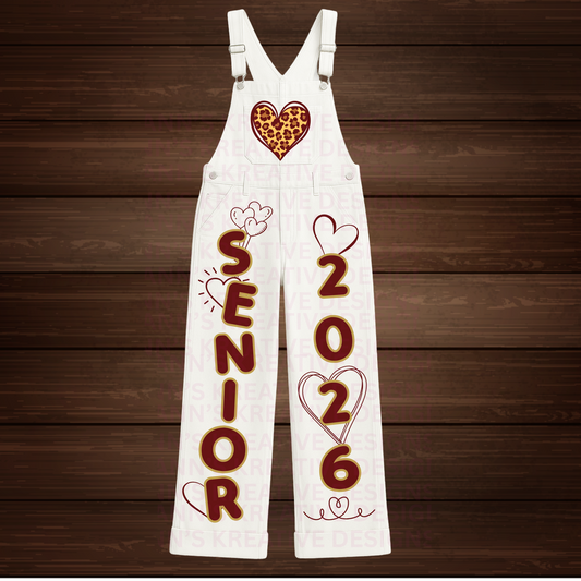 Senior Spirit Denim Overalls (Customization  Only) | School Spirit Wear