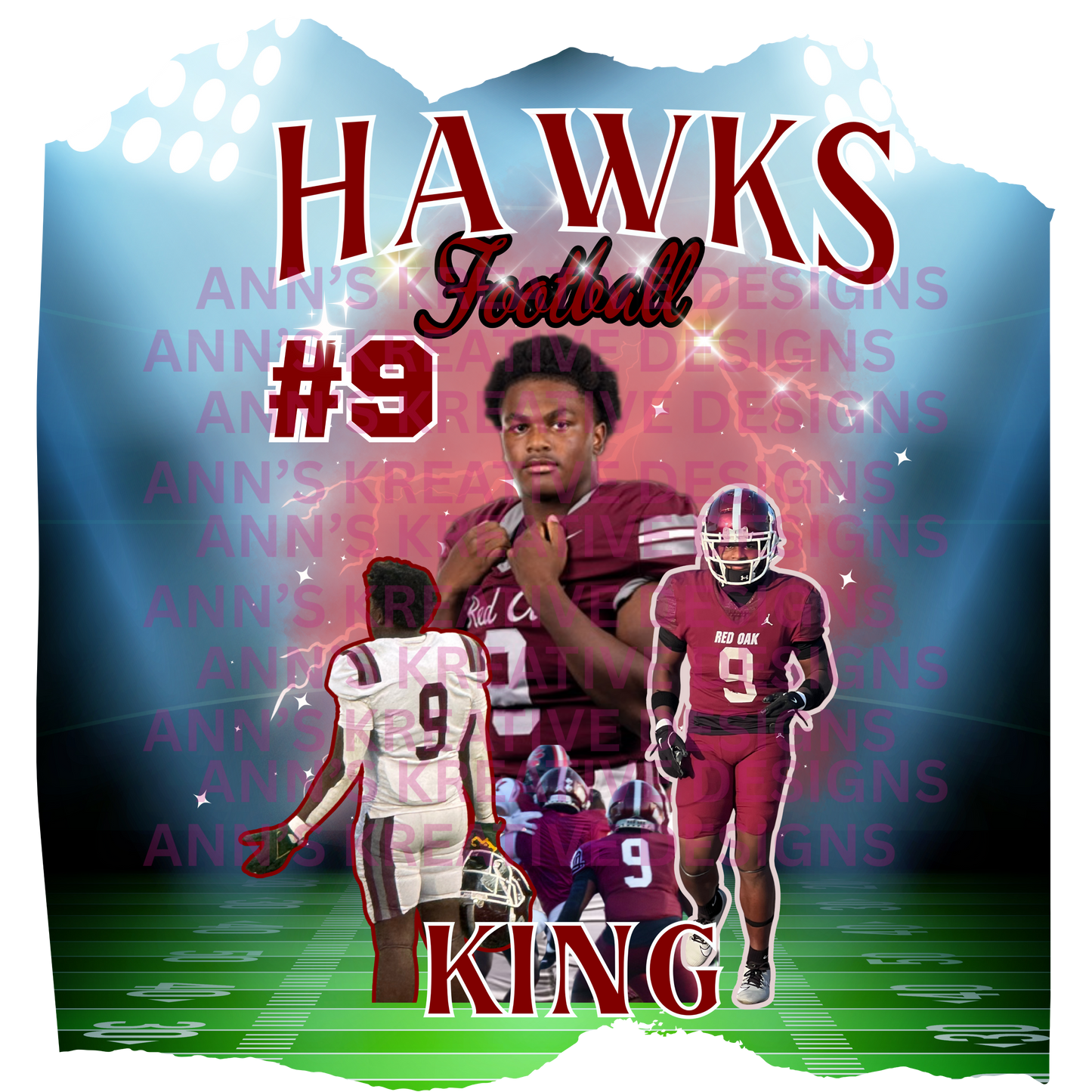 High School Team Custom Football Tee