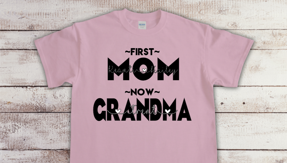 MIMI- Established "Date" Tee featuring Grandchildren's Names