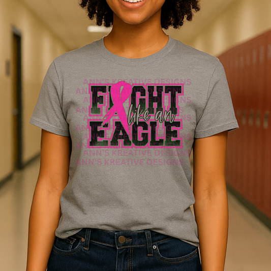 Fight Like an Eagle | Claws Out Soar Strong Breast Cancer Awareness Tee
