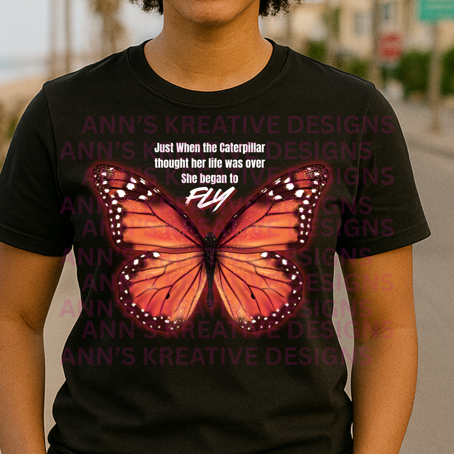 Caterpillar to Butterfly Graphic Tee – Inspirational Women’s Quote Shirt
