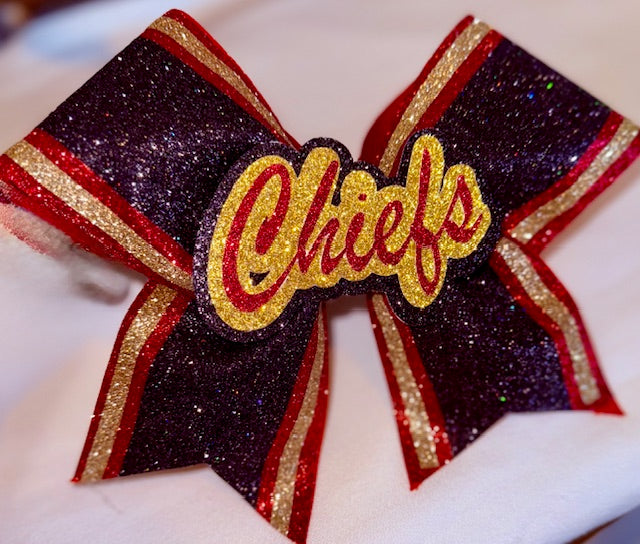 Custom Glitter Team Spirit Cheer Bow – Handmade & Personalized