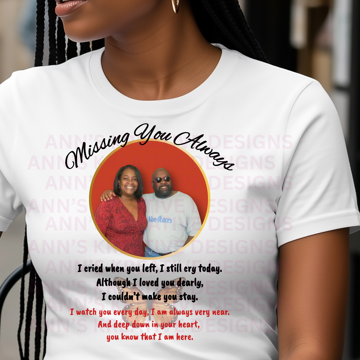 Missing You Always Memorial Shirt – Custom Remembrance Photo Tee – Unisex Cotton T-Shirt