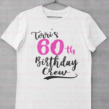 Load image into Gallery viewer, Birthday Graphic Tee- Birthday Crew - Customizable
