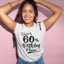 Load image into Gallery viewer, Birthday Graphic Tee- Birthday Crew - Customizable
