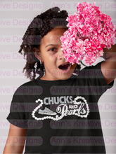Load image into Gallery viewer, Chucks &amp; Pearls Graphic Tee - Youth
