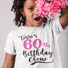 Load image into Gallery viewer, Birthday Graphic Tee - Youth Birthday Crew - Customizable
